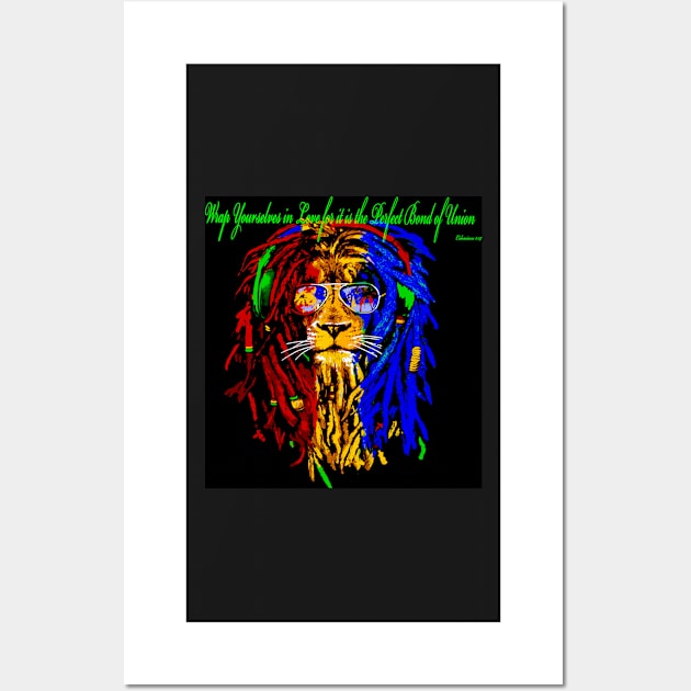 LION BOUND BY LOVE AND UNITY Wall Art by Overthetopsm